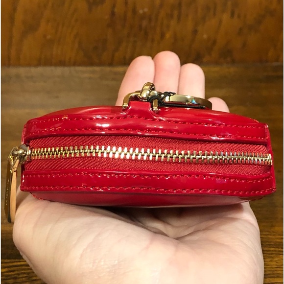 NWT-Kate Spade-Mwah💋3D Patent Leather Red Lips Coin Purse/Keychain/BagCharm-$129 - Picture 4 of 11